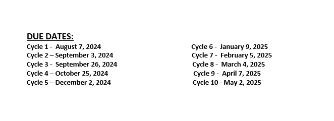 Due Dates